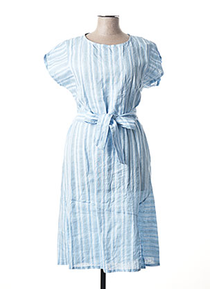 Robe mi-longue bleu BLANC BOHEME pour femme