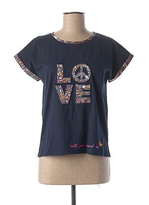 T-shirt bleu LEO & UGO pour femme