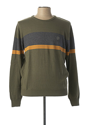 Pull col rond vert BENSON & CHERRY pour homme