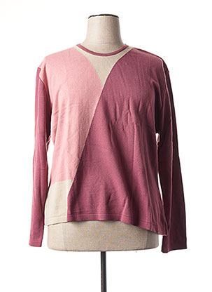 Pull col rond rose CL pour femme