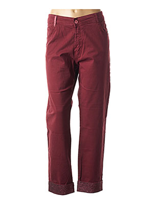 Pantalon droit rouge SOPHIA CURVY pour femme