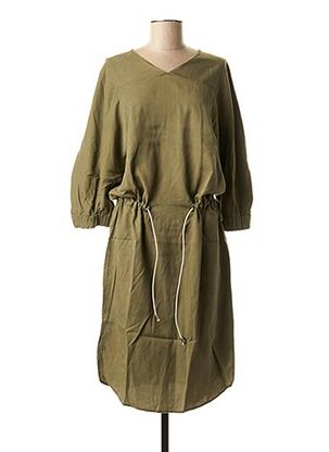 Robe mi-longue vert LA FEE MARABOUTEE pour femme