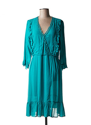 Robe mi-longue vert CHERRY pour femme