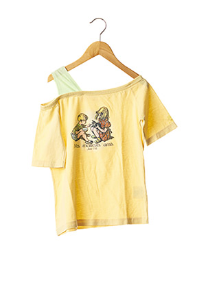 T-shirt manches courtes jaune TEDDY SMITH INDUSTRY pour fille