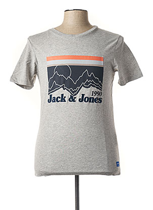 T-shirt manches courtes gris JACK & JONES pour homme