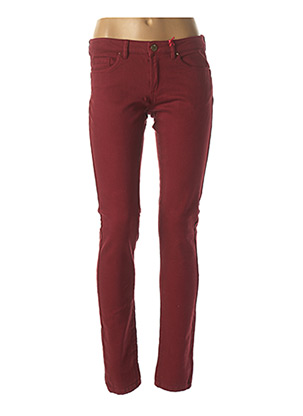 Jeans coupe slim rouge I.CODE (By IKKS) pour femme