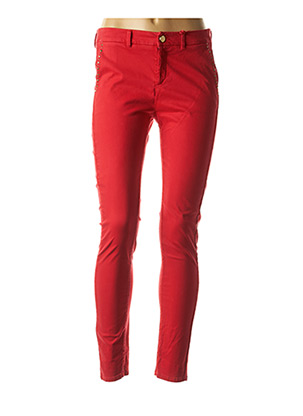 Pantalon chino rouge I.CODE (By IKKS) pour femme