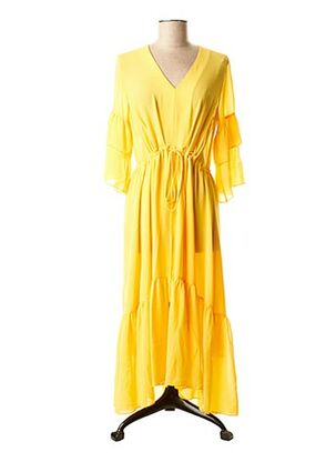 Robe longue jaune CRISTINA BARROS pour femme
