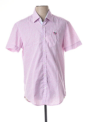 Chemise manches courtes rose CAMBERABERO pour homme