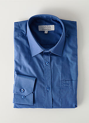 Chemise manches longues bleu OZOA pour homme