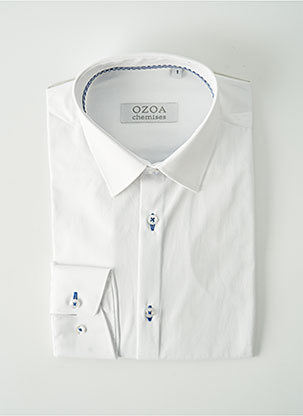 Chemise manches longues blanc OZOA pour homme