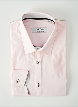 Chemise manches longues rose OZOA pour homme