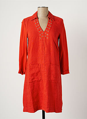 Robe mi-longue orange SANDWICH pour femme