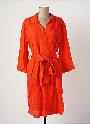 Robe mi-longue orange TONI pour femme