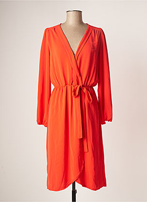 Robe mi-longue orange VAN DER ROCK pour femme