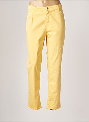 Pantalon droit jaune BRUNO SAINT HILAIRE pour femme