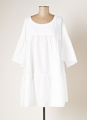 Robe courte blanc BLANC BOHEME pour femme