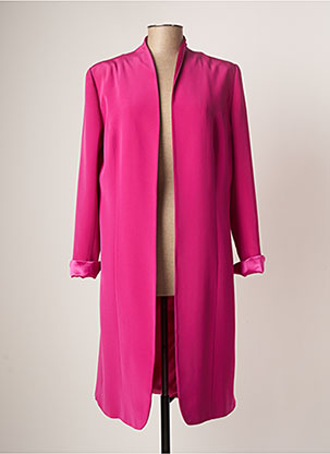 Manteau long rose PAULE VASSEUR pour femme