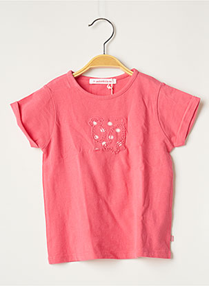 T-shirt rose WEEK END A LA MER pour fille