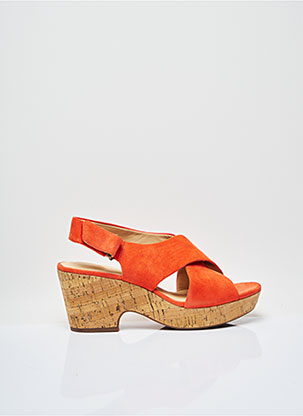 Sandales/Nu pieds orange CLARKS pour femme
