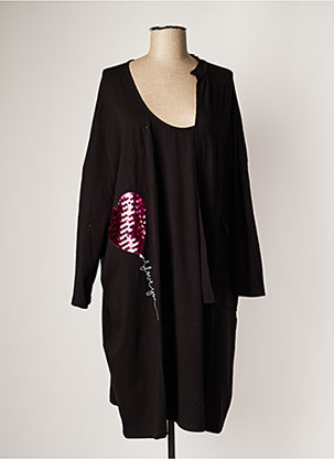 Robe mi-longue noir SOPHIA CURVY pour femme