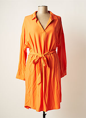 Robe mi-longue orange OUI pour femme
