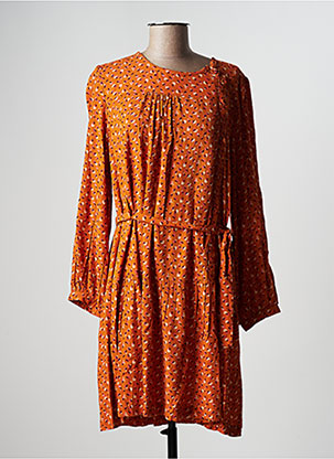 Robe mi-longue orange INDI & COLD pour femme