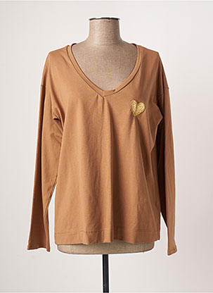 T-shirt beige MADE IN ITALY pour femme