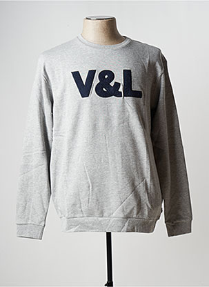Sweat-shirt gris VICTORIO & LUCCHINO pour homme
