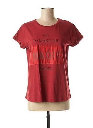 T-shirt rouge C'EST BEAU LA VIE pour femme