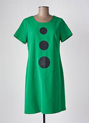 Robe mi-longue vert HIPPOCAMPE pour femme