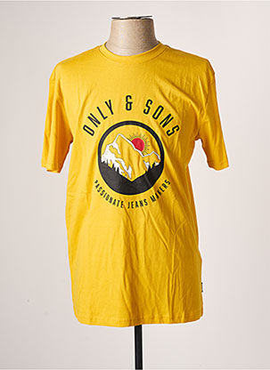 T-shirt jaune ONLY&SONS pour homme