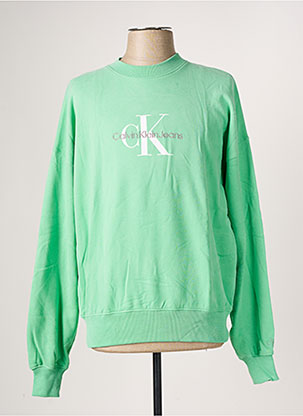 Sweat-shirt vert CALVIN KLEIN pour homme