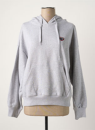 Sweat-shirt À Capuche Stretch Gris Margaux Lonnberg Femme