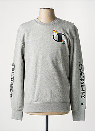 Champion Sweatshirt Pull Champion Gris Homme Sweat Homme Sweat