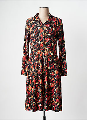 Robe Mi-longue Imprimé Fantaisie Noir Agathe Louise Femme